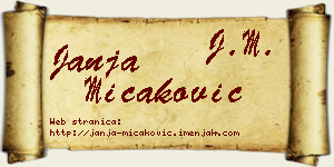 Janja Micaković vizit kartica